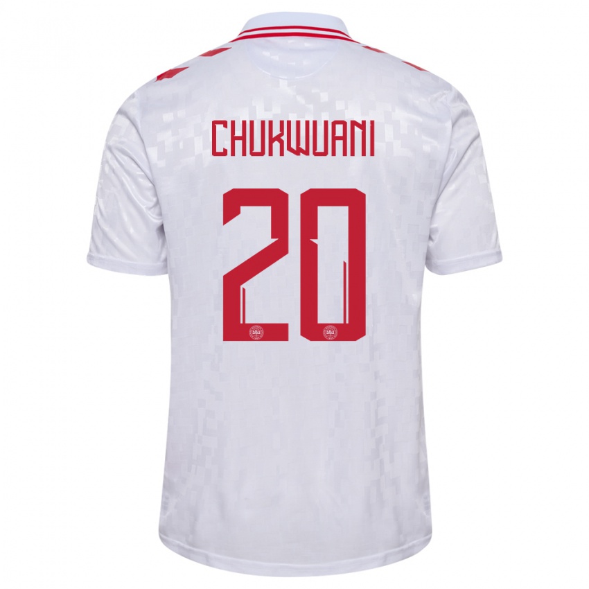 Criança Camisola Dinamarca Tochi Chukwuani #20 Branco Alternativa 24-26 Camisa Brasil