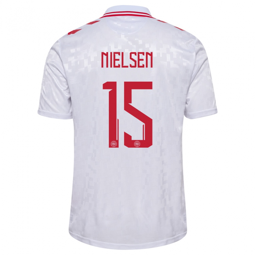 Criança Camisola Dinamarca Villads Nielsen #15 Branco Alternativa 24-26 Camisa Brasil