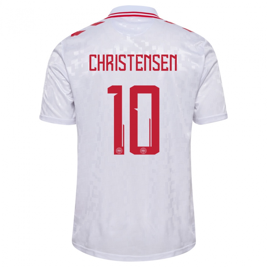 Criança Camisola Dinamarca Gustav Christensen #10 Branco Alternativa 24-26 Camisa Brasil