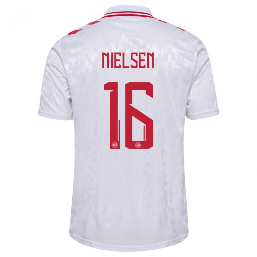 Criança Camisola Dinamarca Magnus Nielsen #16 Branco Alternativa 24-26 Camisa Brasil