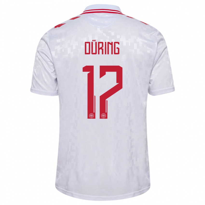 Criança Camisola Dinamarca Rasmus Düring #17 Branco Alternativa 24-26 Camisa Brasil