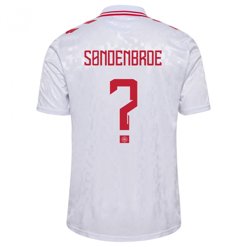 Criança Camisola Dinamarca Andreas Søndenbroe #0 Branco Alternativa 24-26 Camisa Brasil