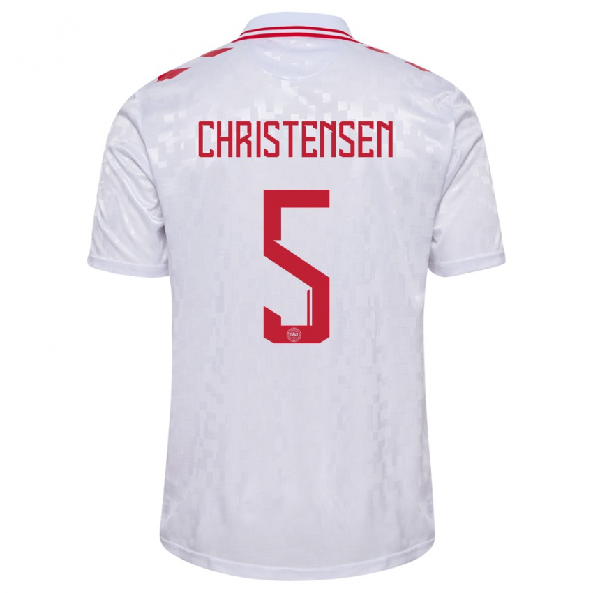 Criança Camisola Dinamarca Aske Christensen #5 Branco Alternativa 24-26 Camisa Brasil