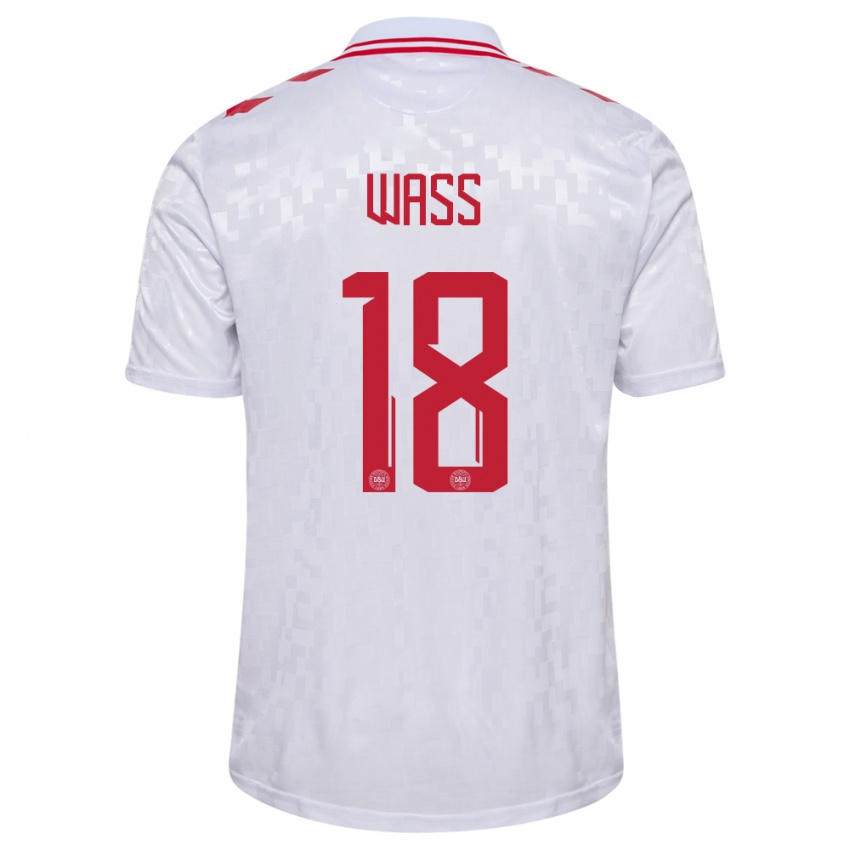 Criança Camisola Dinamarca Daniel Wass #18 Branco Alternativa 24-26 Camisa Brasil