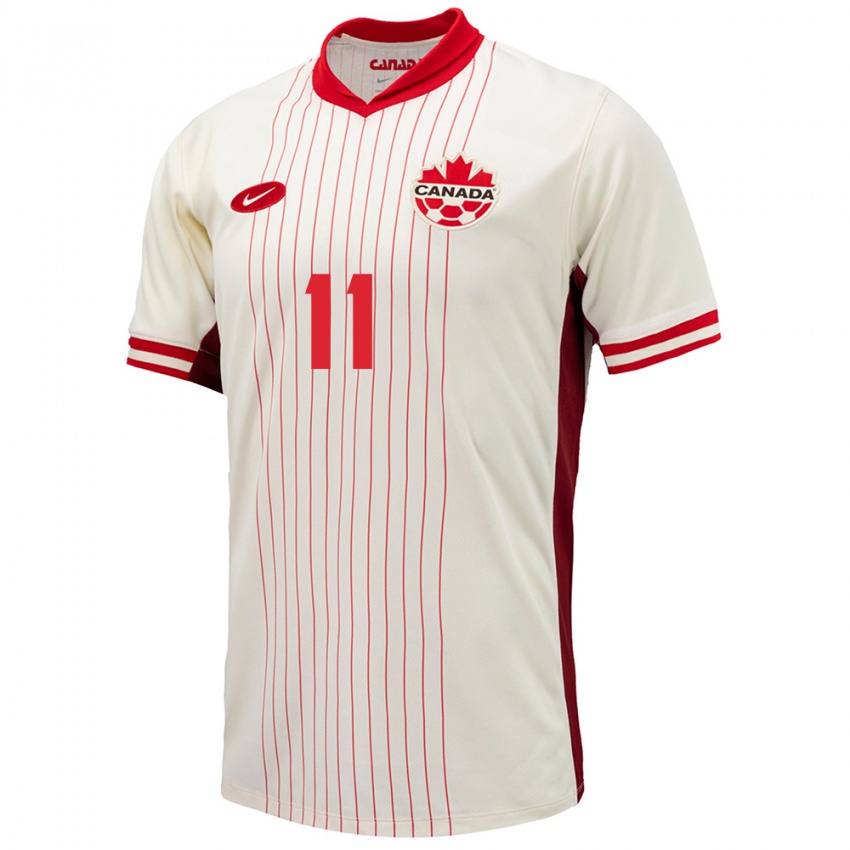 Criança Camisola Canadá Jayden Nelson #11 Branco Alternativa 24-26 Camisa Brasil