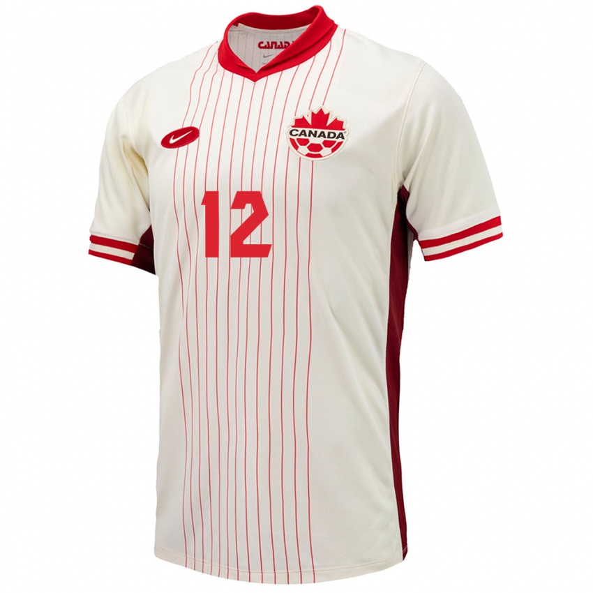 Criança Camisola Canadá Jacen Russell-Rowe #12 Branco Alternativa 24-26 Camisa Brasil