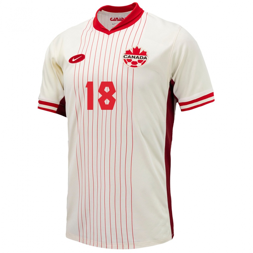 Criança Camisola Canadá Matthew Nogueira #18 Branco Alternativa 24-26 Camisa Brasil