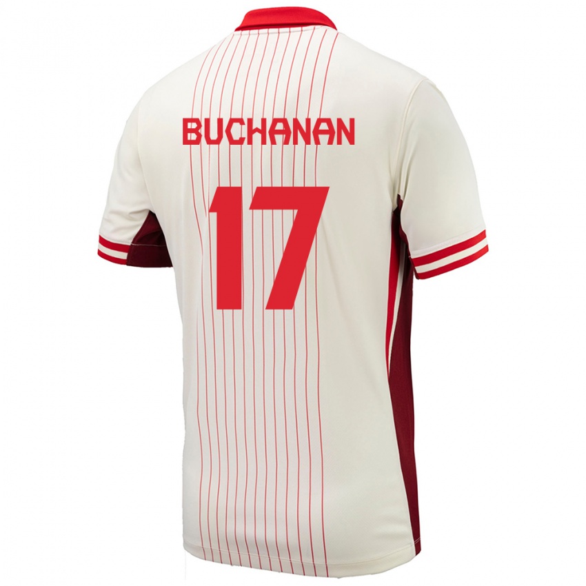 Criança Camisola Canadá Tajon Buchanan #17 Branco Alternativa 24-26 Camisa Brasil