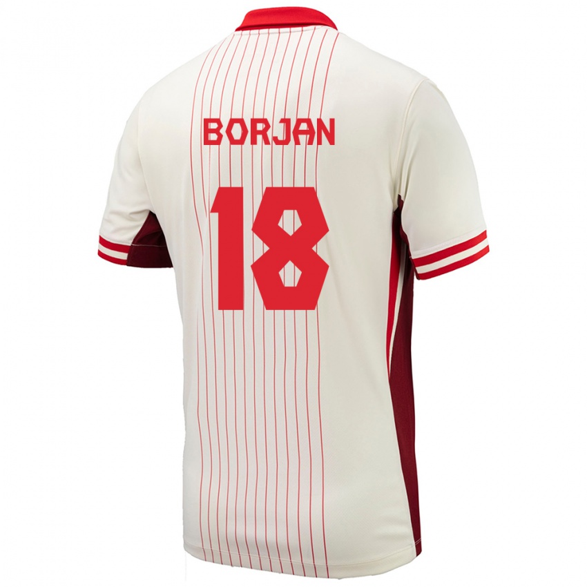 Criança Camisola Canadá Milan Borjan #18 Branco Alternativa 24-26 Camisa Brasil