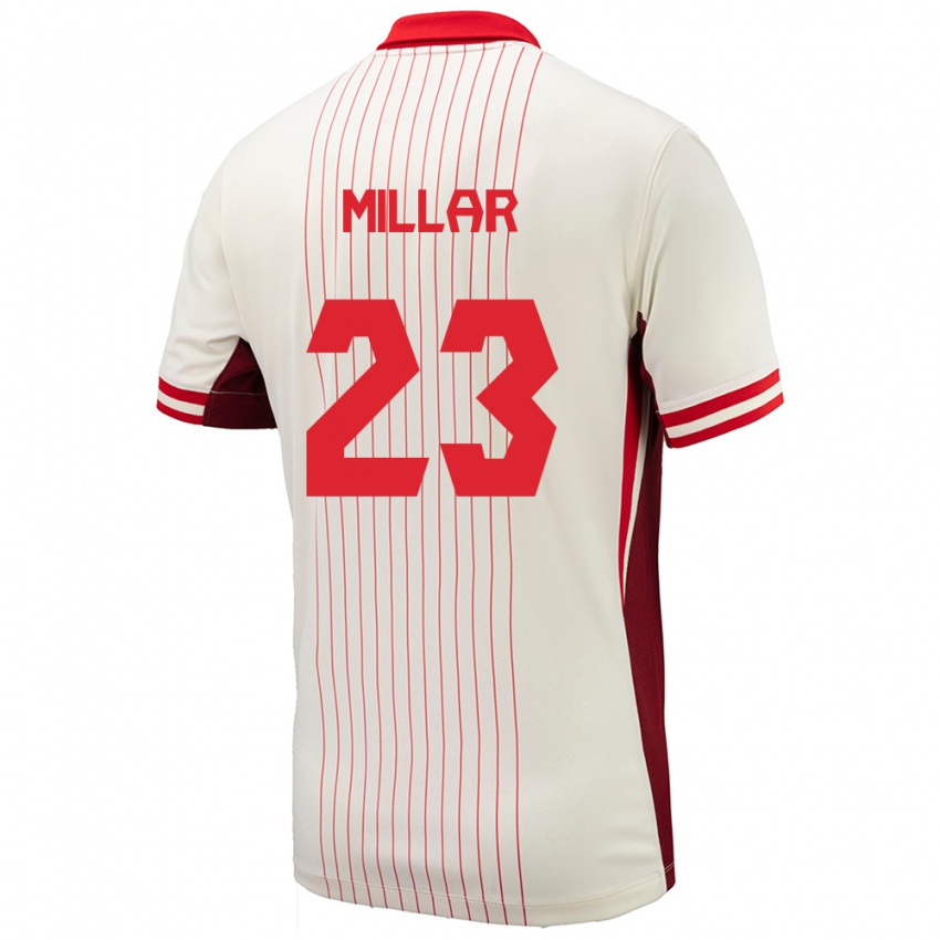 Criança Camisola Canadá Liam Millar #23 Branco Alternativa 24-26 Camisa Brasil