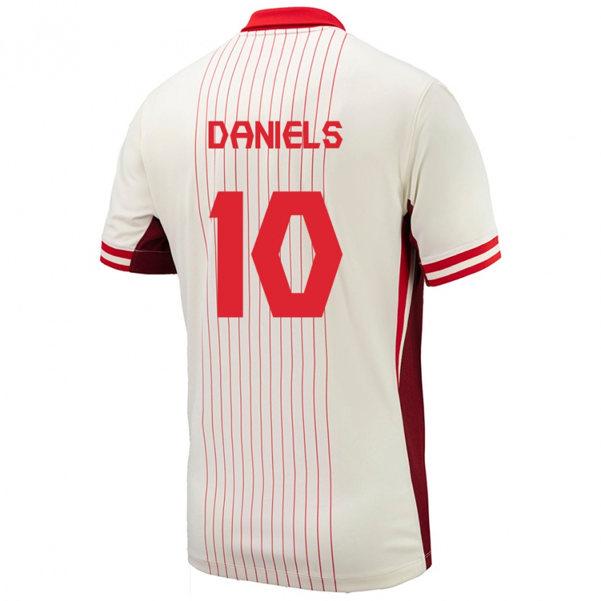 Criança Camisola Canadá Aidan Daniels #10 Branco Alternativa 24-26 Camisa Brasil