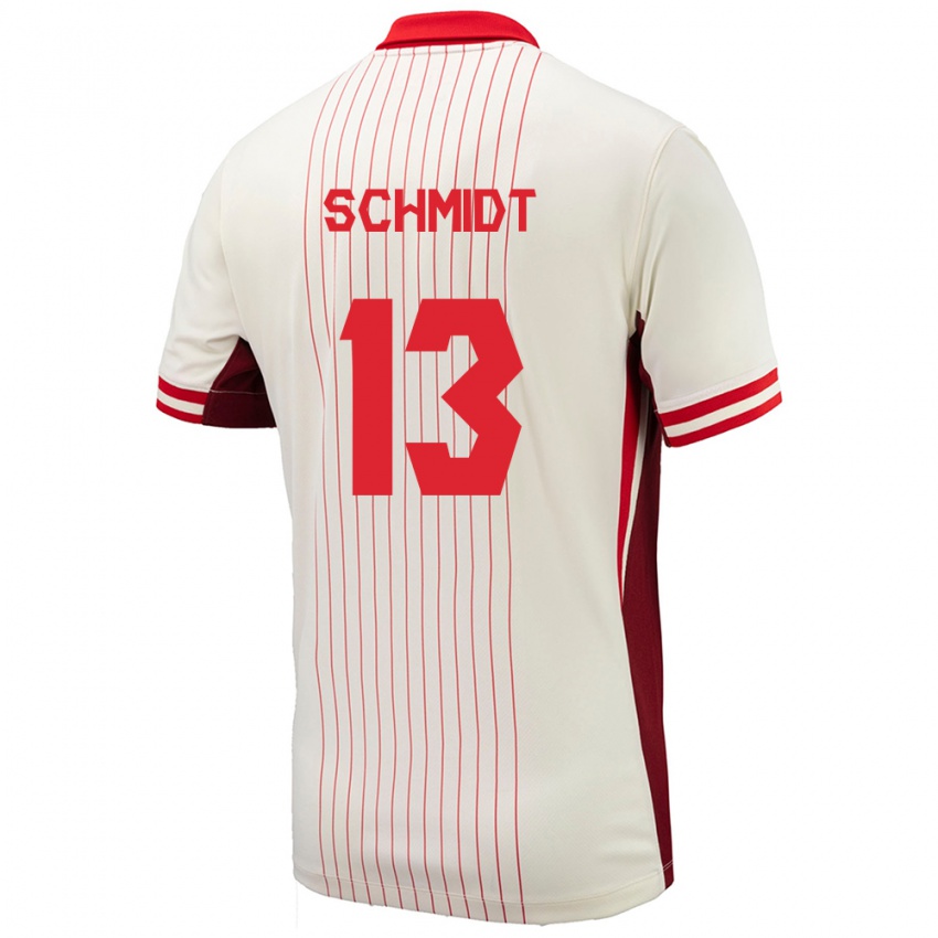 Criança Camisola Canadá Sophie Schmidt #13 Branco Alternativa 24-26 Camisa Brasil