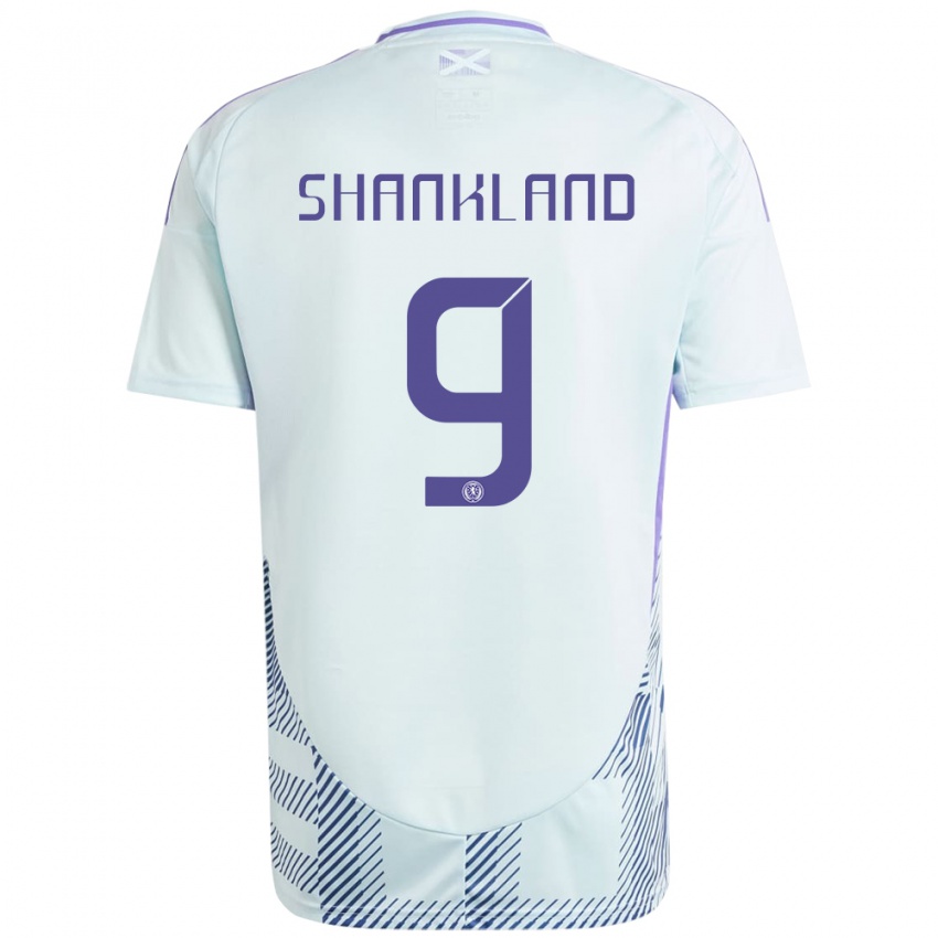 Criança Camisola Escócia Lawrence Shankland #9 Azul Menta Claro Alternativa 24-26 Camisa Brasil