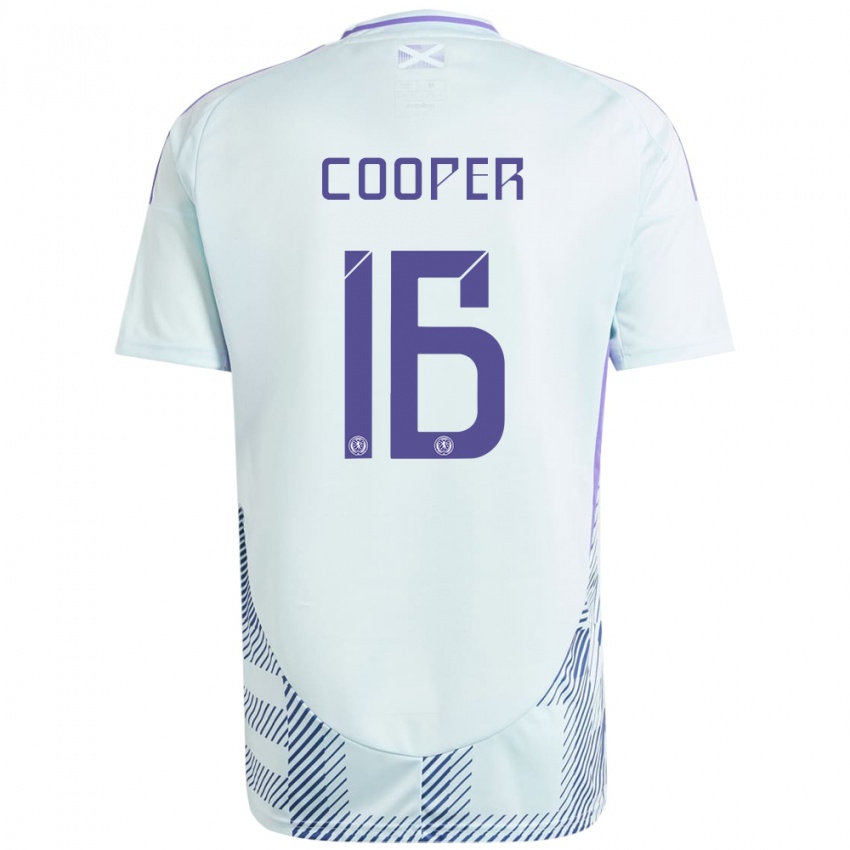 Criança Camisola Escócia Liam Cooper #16 Azul Menta Claro Alternativa 24-26 Camisa Brasil