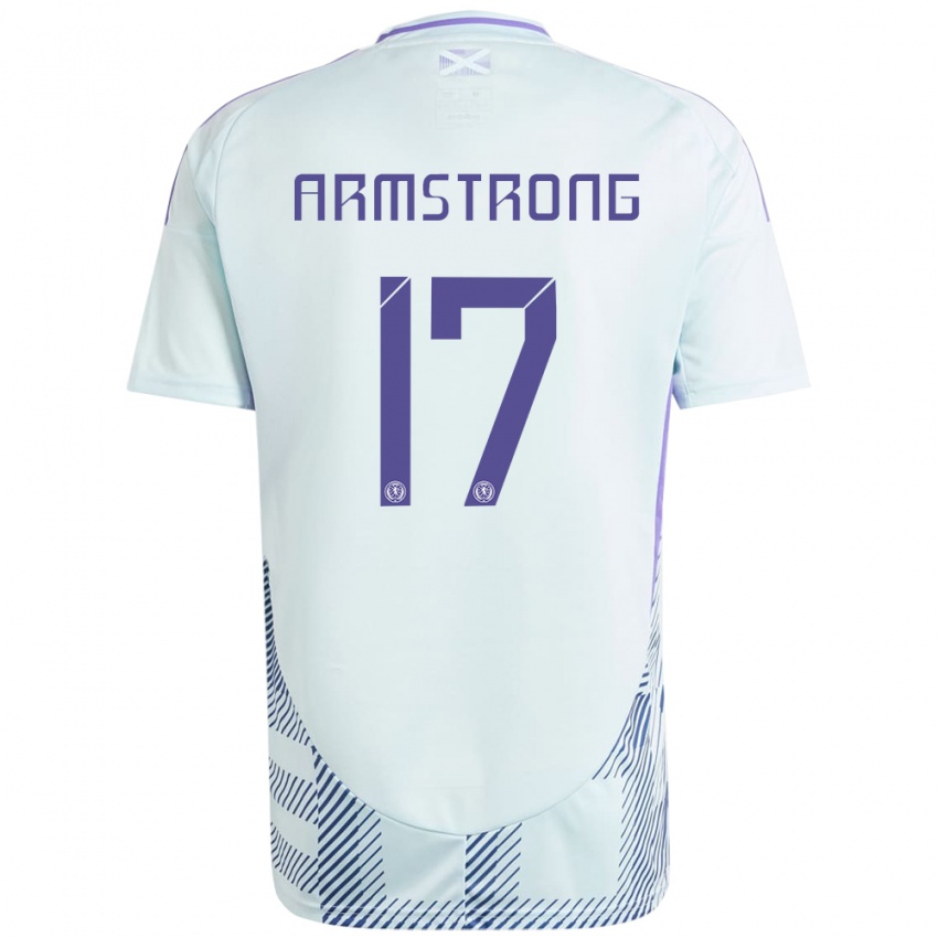 Criança Camisola Escócia Stuart Armstrong #17 Azul Menta Claro Alternativa 24-26 Camisa Brasil