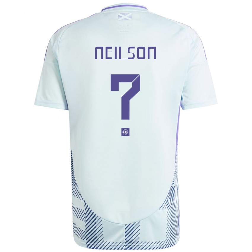 Criança Camisola Escócia Lewis Neilson #0 Azul Menta Claro Alternativa 24-26 Camisa Brasil