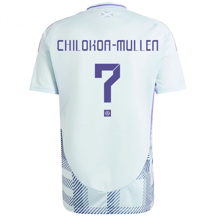 Criança Camisola Escócia Jeremiah Chilokoa-Mullen #0 Azul Menta Claro Alternativa 24-26 Camisa Brasil