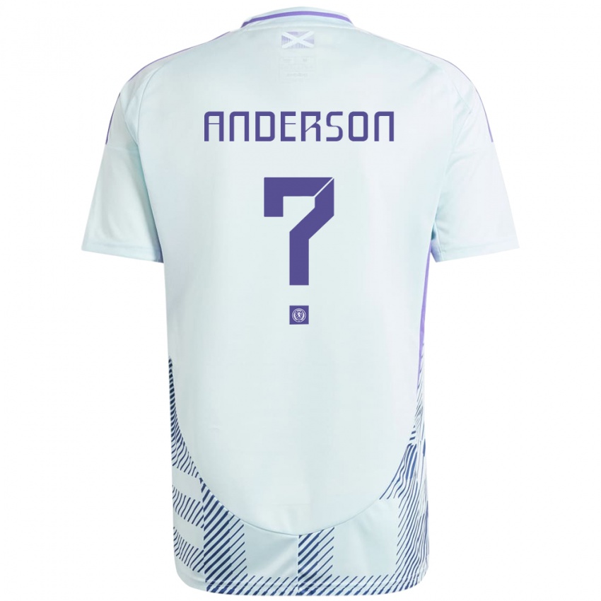 Criança Camisola Escócia Matthew Anderson #0 Azul Menta Claro Alternativa 24-26 Camisa Brasil