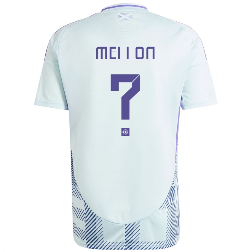 Criança Camisola Escócia Michael Mellon #0 Azul Menta Claro Alternativa 24-26 Camisa Brasil