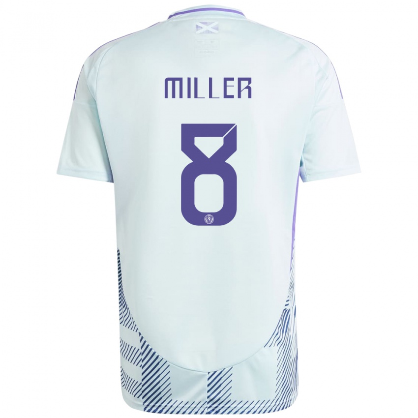 Criança Camisola Escócia Lennon Miller #8 Azul Menta Claro Alternativa 24-26 Camisa Brasil