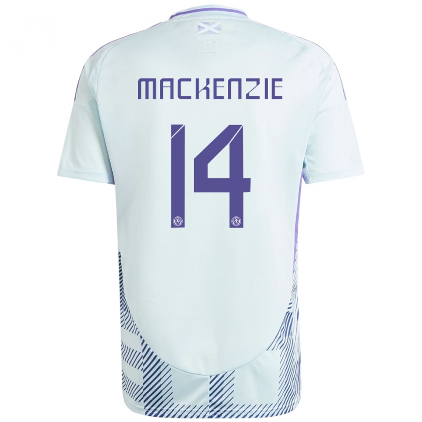 Criança Camisola Escócia Magnus Mackenzie #14 Azul Menta Claro Alternativa 24-26 Camisa Brasil