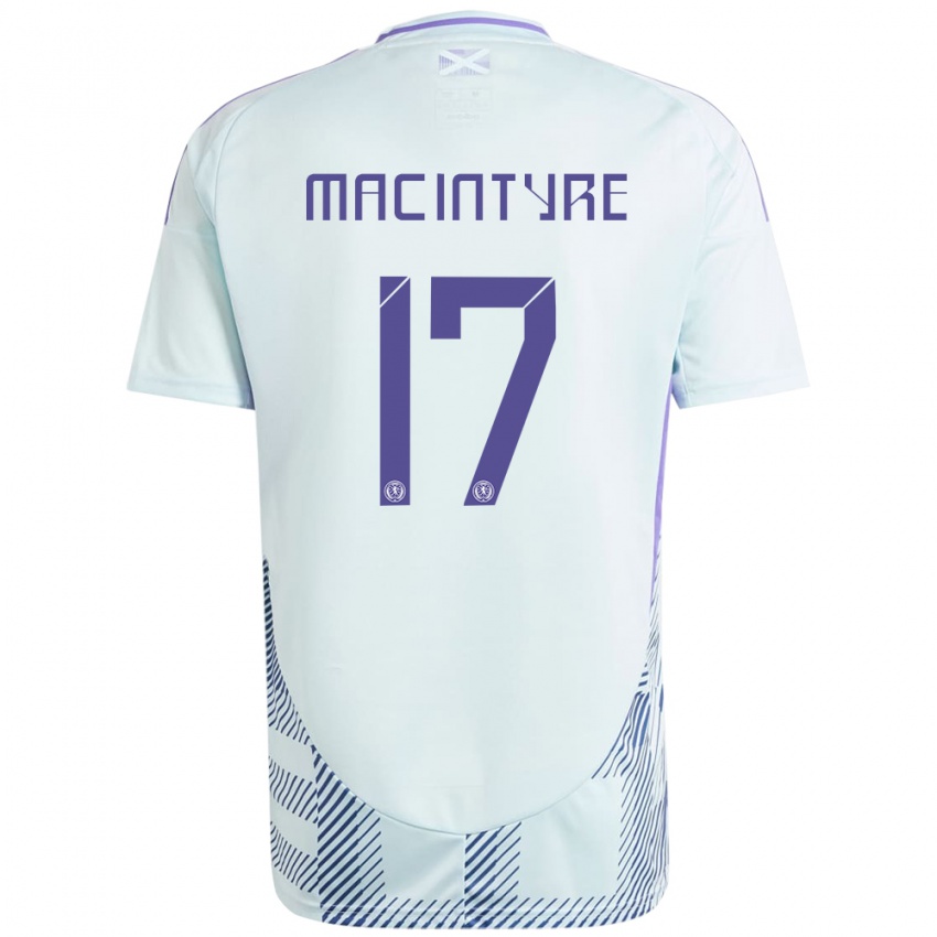 Criança Camisola Escócia Jacob Macintyre #17 Azul Menta Claro Alternativa 24-26 Camisa Brasil