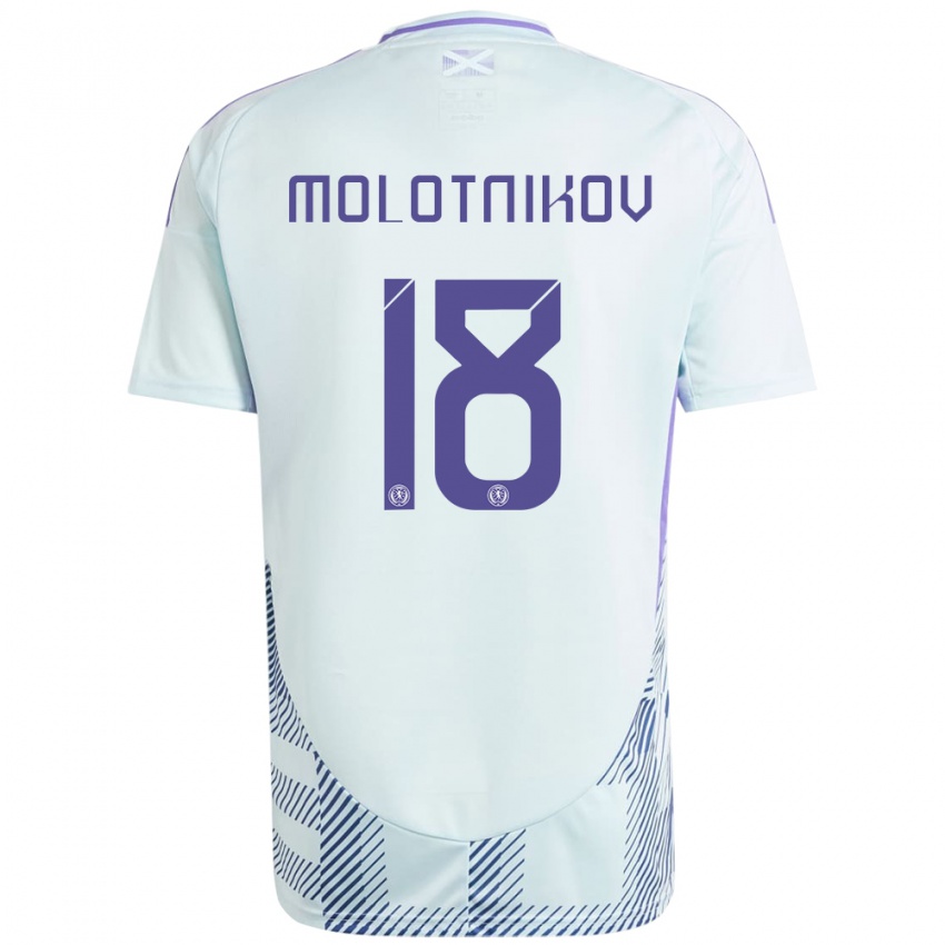 Criança Camisola Escócia Rudi Molotnikov #18 Azul Menta Claro Alternativa 24-26 Camisa Brasil