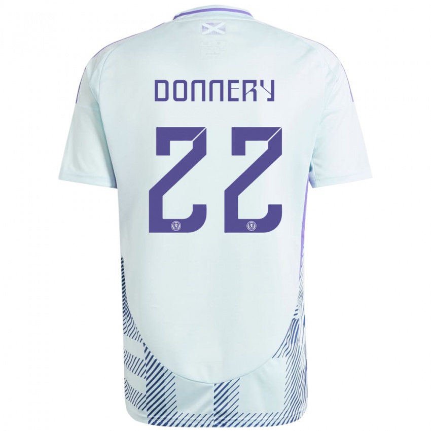 Criança Camisola Escócia Julian Donnery #22 Azul Menta Claro Alternativa 24-26 Camisa Brasil