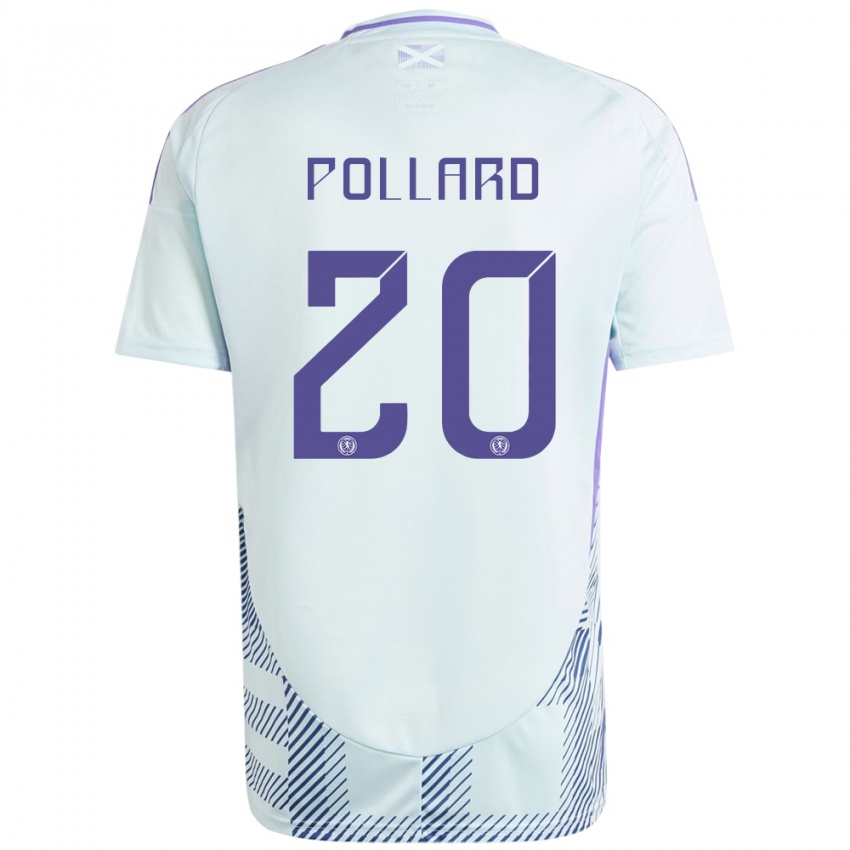 Criança Camisola Escócia Lancelot Pollard #20 Azul Menta Claro Alternativa 24-26 Camisa Brasil