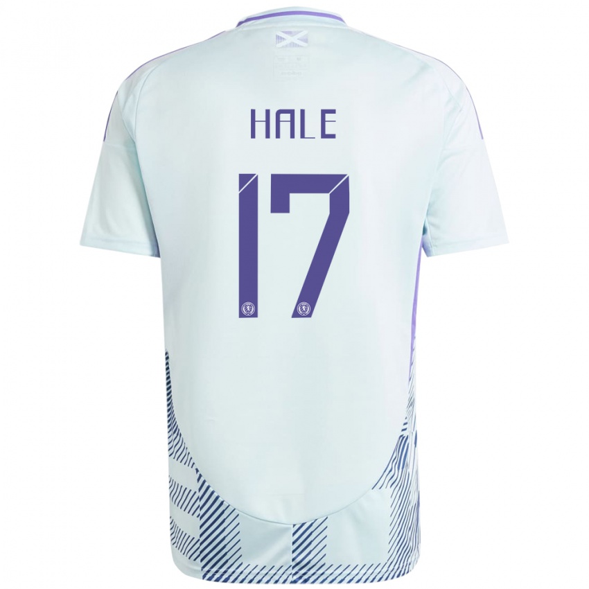 Criança Camisola Escócia Finlay Hale #17 Azul Menta Claro Alternativa 24-26 Camisa Brasil