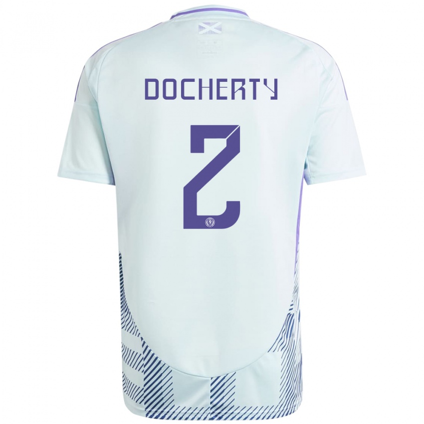 Criança Camisola Escócia Nicola Docherty #2 Azul Menta Claro Alternativa 24-26 Camisa Brasil