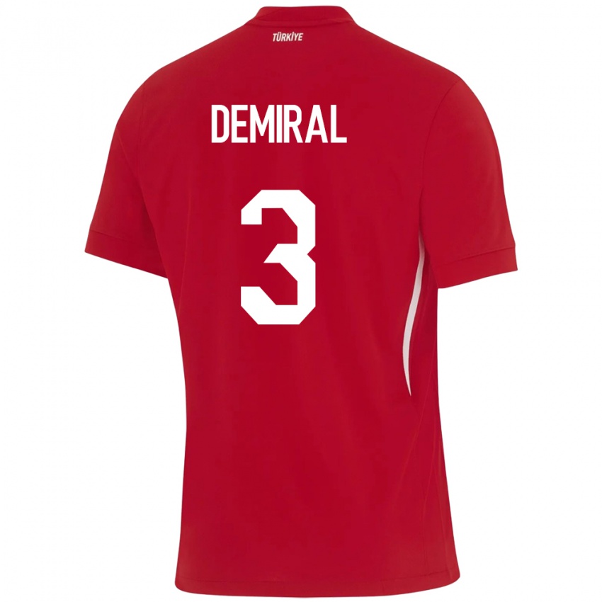 Criança Camisola Turquia Merih Demiral #3 Vermelho Alternativa 24-26 Camisa Brasil