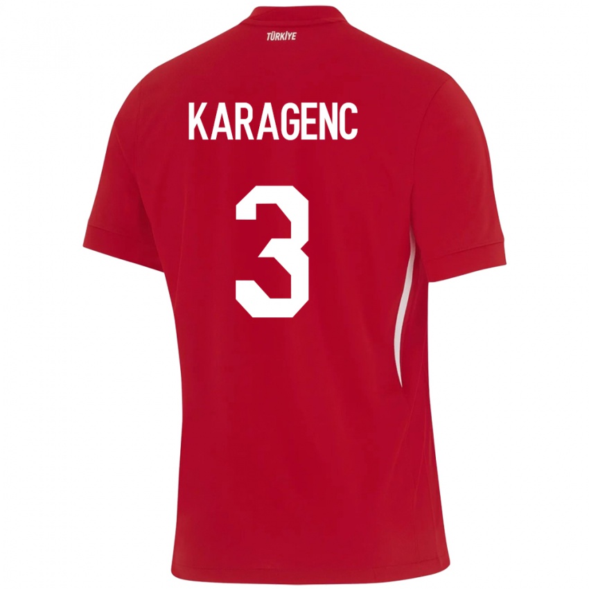 Criança Camisola Turquia Didem Karagenç #3 Vermelho Alternativa 24-26 Camisa Brasil