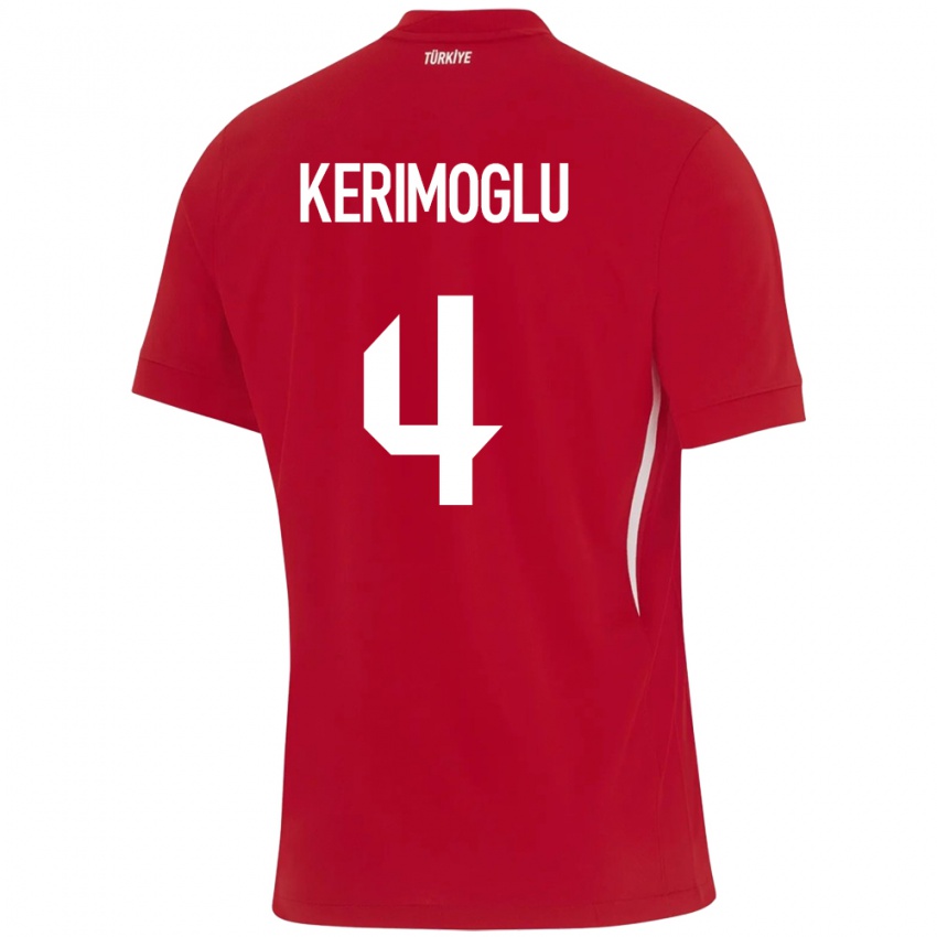 Criança Camisola Turquia Zeynap Kerimoğlu #4 Vermelho Alternativa 24-26 Camisa Brasil