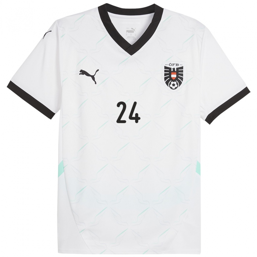 Criança Camisola Áustria Andreas Weimann #24 Branco Alternativa 24-26 Camisa Brasil