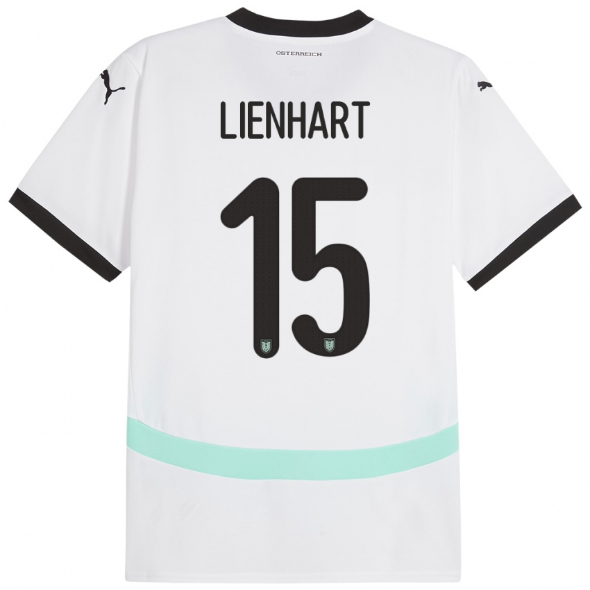 Criança Camisola Áustria Philipp Lienhart #15 Branco Alternativa 24-26 Camisa Brasil