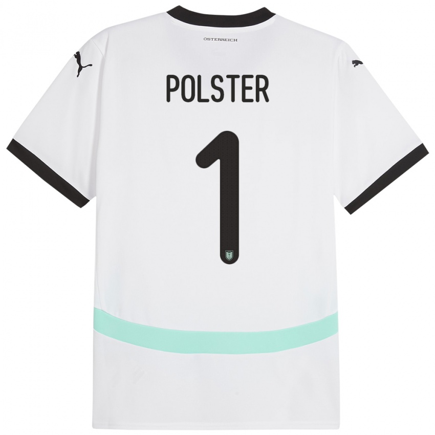 Criança Camisola Áustria Nikolas Polster #1 Branco Alternativa 24-26 Camisa Brasil