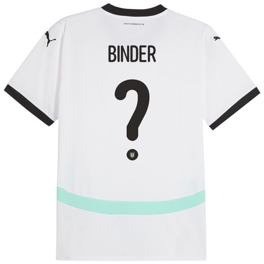 Criança Camisola Áustria Nicolas Binder #0 Branco Alternativa 24-26 Camisa Brasil