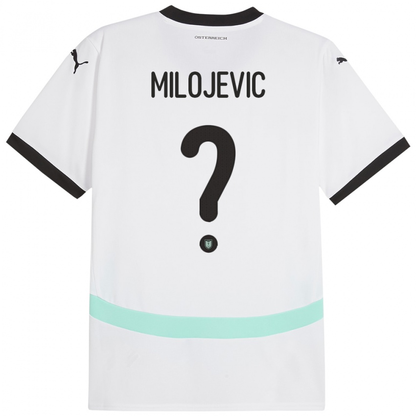 Criança Camisola Áustria Filip Milojevic #0 Branco Alternativa 24-26 Camisa Brasil