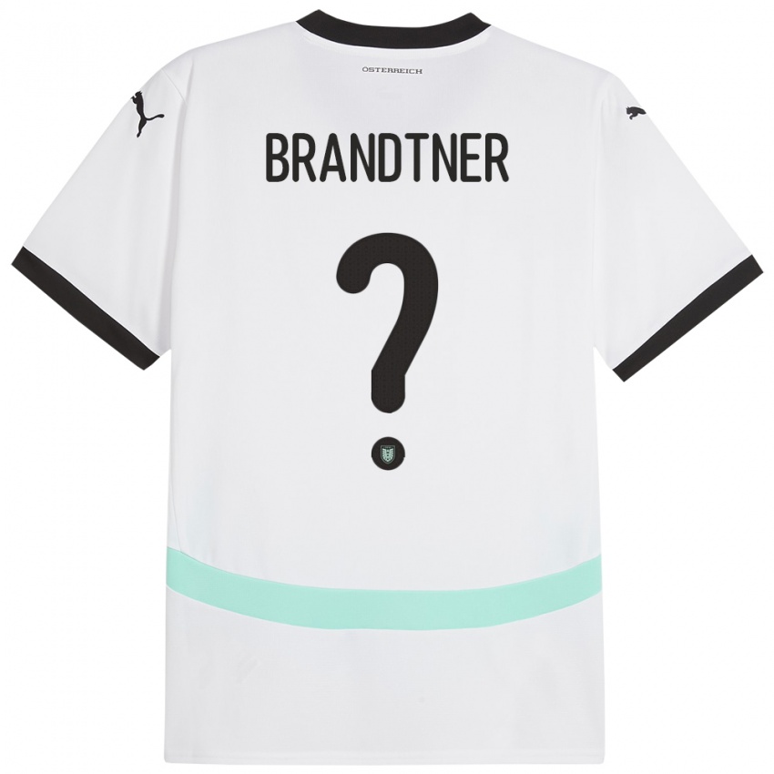 Criança Camisola Áustria Jakob Brandtner #0 Branco Alternativa 24-26 Camisa Brasil