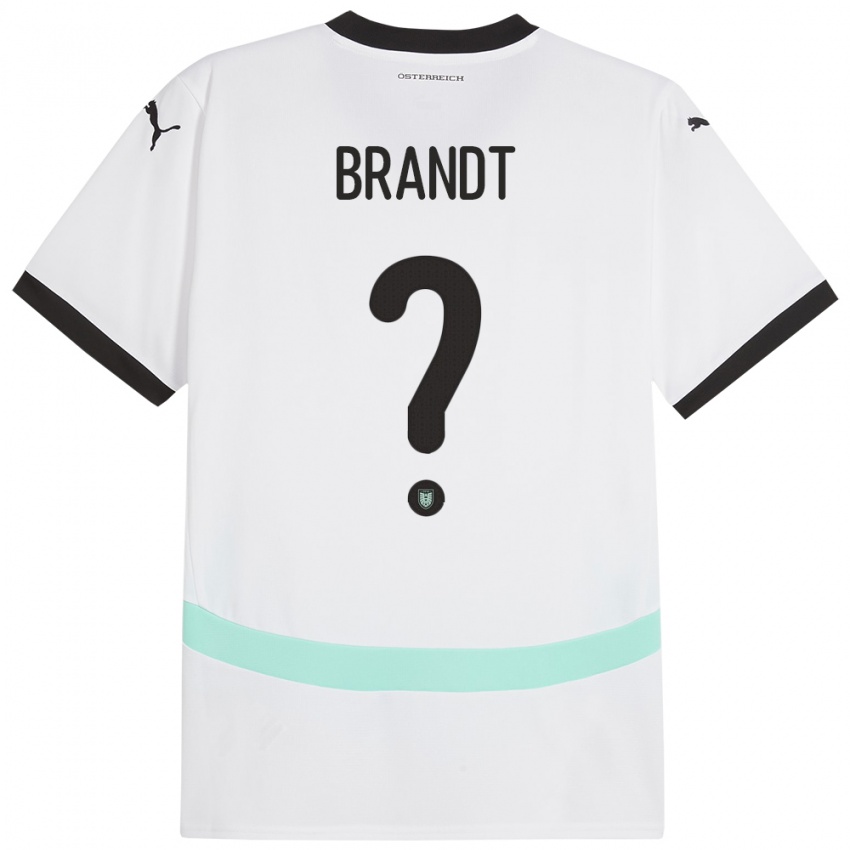 Criança Camisola Áustria Marco Brandt #0 Branco Alternativa 24-26 Camisa Brasil