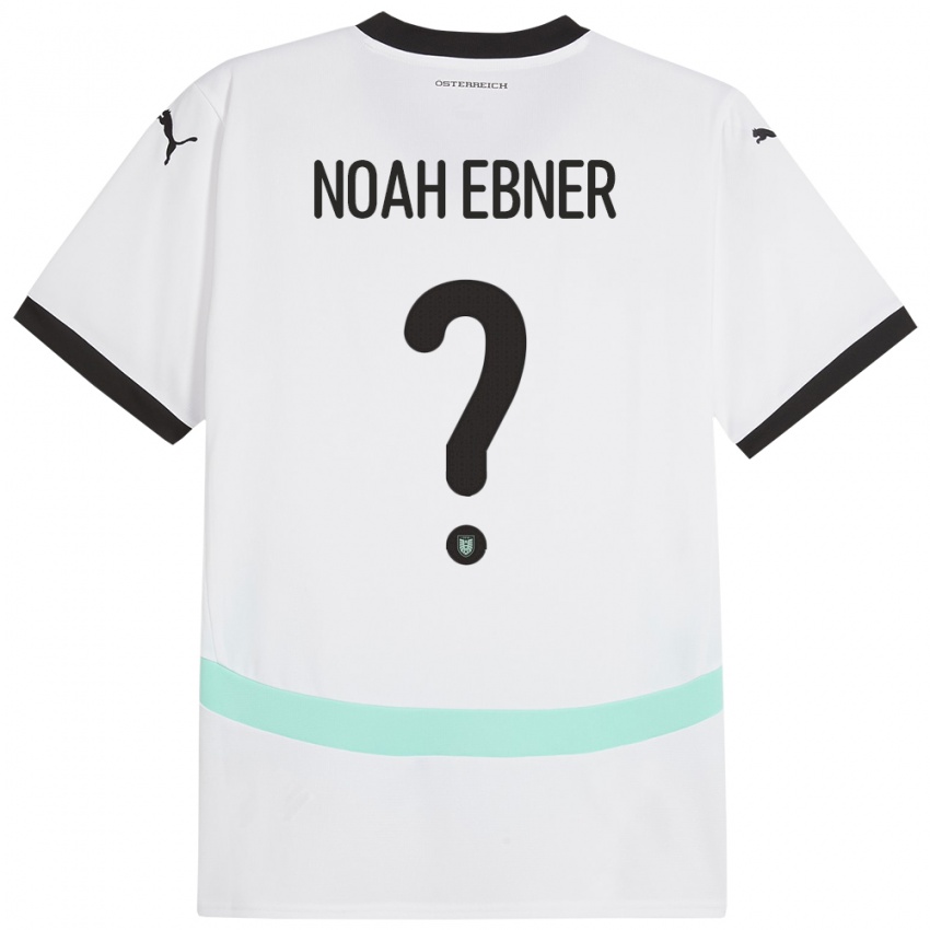 Criança Camisola Áustria Noah Ebner #0 Branco Alternativa 24-26 Camisa Brasil