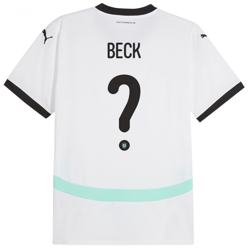 Criança Camisola Áustria Dominik Beck #0 Branco Alternativa 24-26 Camisa Brasil