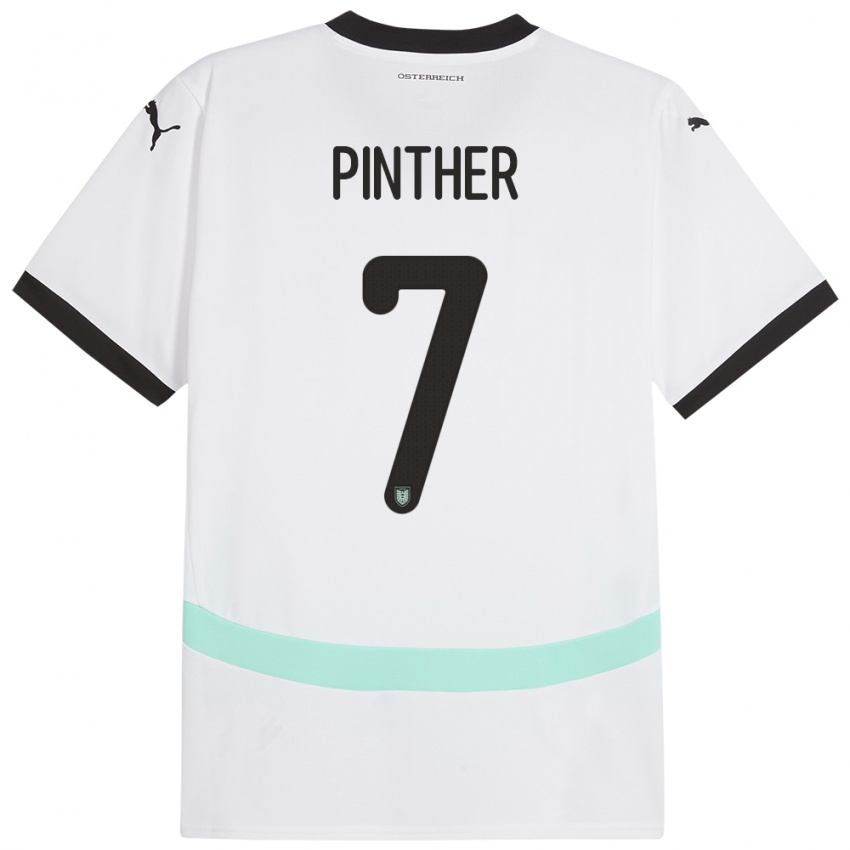 Criança Camisola Áustria Viktoria Pinther #7 Branco Alternativa 24-26 Camisa Brasil