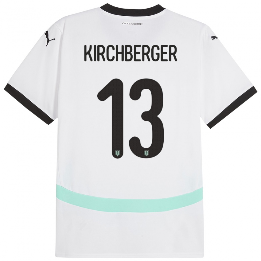 Criança Camisola Áustria Virginia Kirchberger #13 Branco Alternativa 24-26 Camisa Brasil