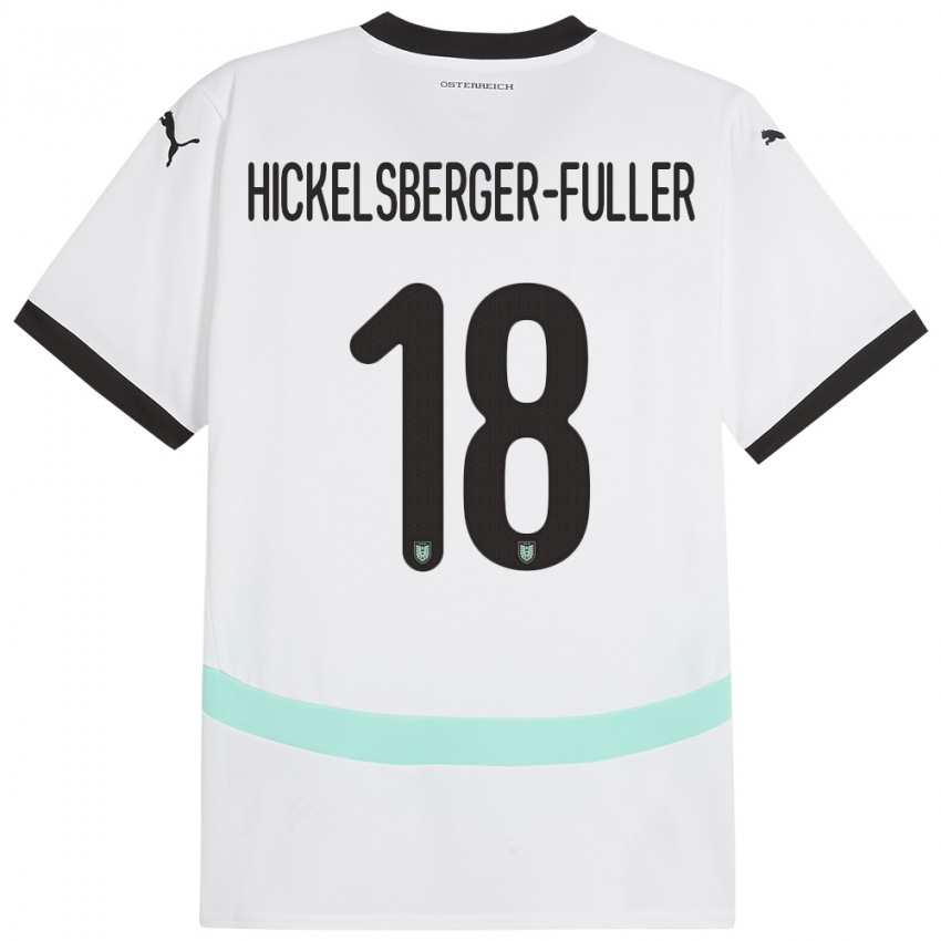 Criança Camisola Áustria Julia Hickelsberger-Füller #18 Branco Alternativa 24-26 Camisa Brasil