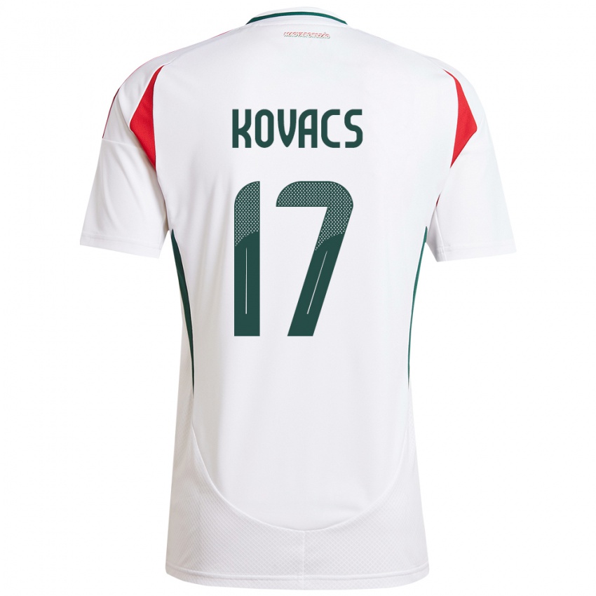 Criança Camisola Hungria Mátyás Kovács #17 Branco Alternativa 24-26 Camisa Brasil