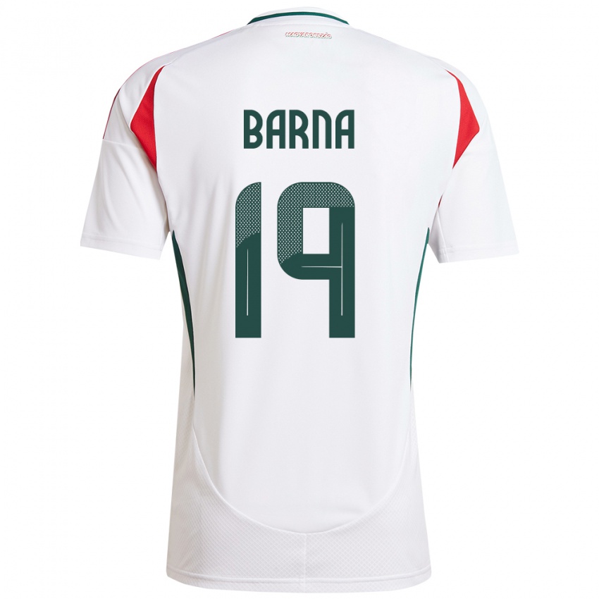 Criança Camisola Hungria Daniel Barna #19 Branco Alternativa 24-26 Camisa Brasil