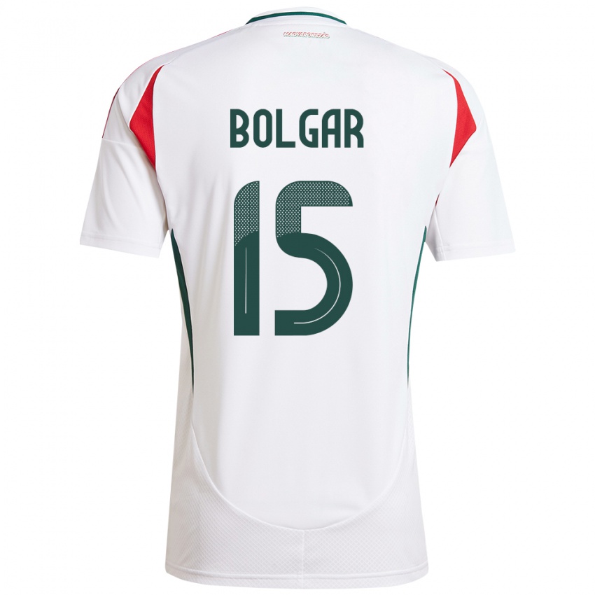 Criança Camisola Hungria Botond Bolgár #15 Branco Alternativa 24-26 Camisa Brasil
