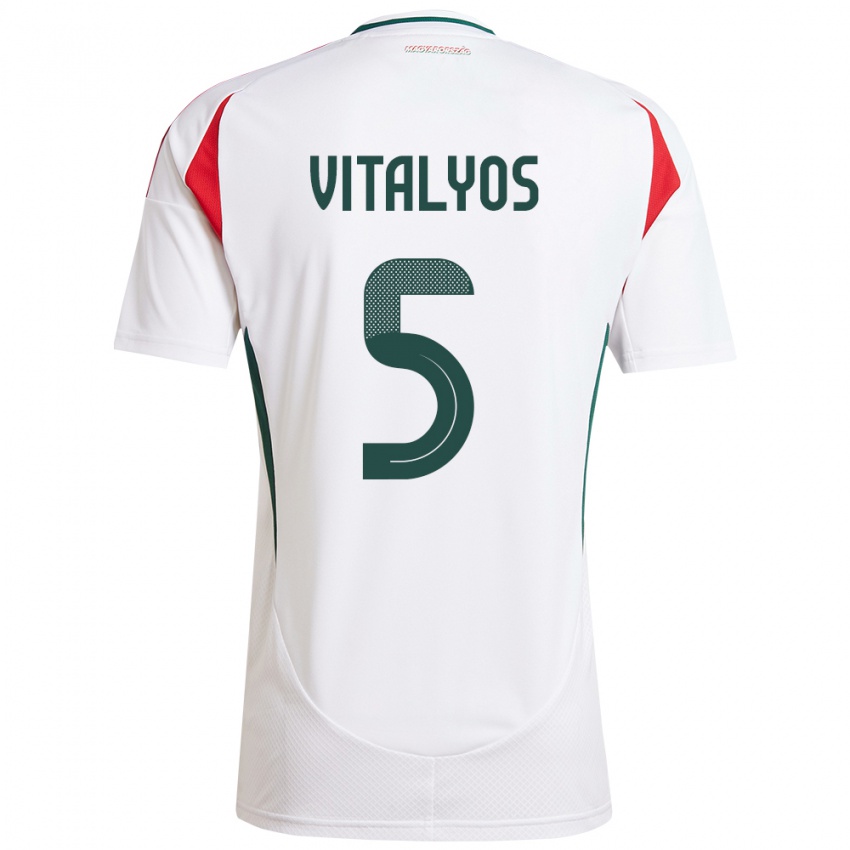 Criança Camisola Hungria Viktor Vitályos #5 Branco Alternativa 24-26 Camisa Brasil